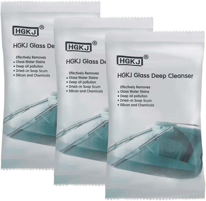 HGKJ Glass Deep Cleanser Polishing Sponge Oil Film Remover for Car Windscreen Auto Window Glass, 3-Pack