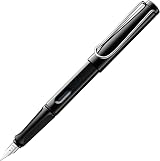 LAMY Safari Black Fountain Pen with Ergonomic Grip M Nib includes T 10 cartridge