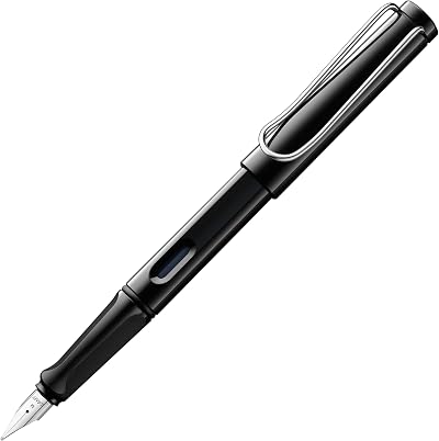 LAMY Safari Black Fountain Pen F Nib Ergonomic Grip T 10 Cartridge Included