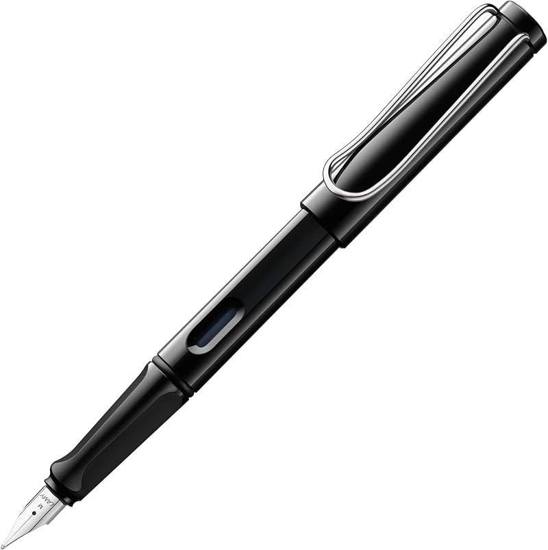 LAMY Safari Black Fountain Pen with Ergonomic Grip M Nib includes T 10 cartridge