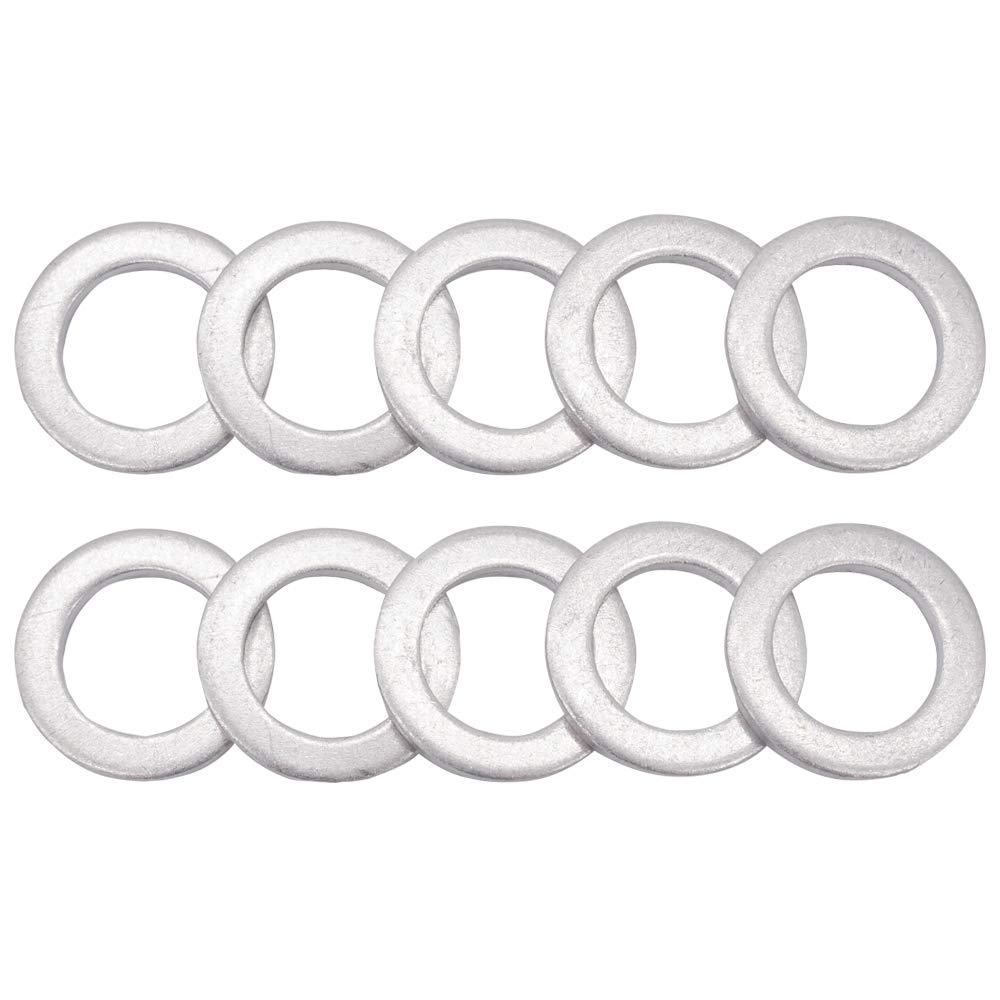Photo 1 of M14 Oil Drain Plug Gaskets Crush Washers Seals Rings Compatible with Hon da Yamaha Triumph Kawasaki Suzuki, Used for Oil Change, Replacement for The Part # 94109-14000, 10 Pack