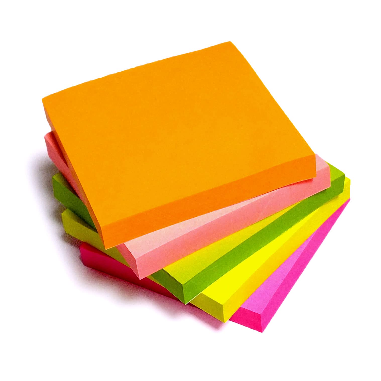 Sticky Notes - 12 Pads Bright Assorted Coloured Removable 76x76mm 100 Sheets per Pad