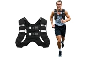 Poudee Weighted Vest, 20LB Weight Vest for Men Women, Body Weight Vests Adjustable with Reflective Stripe for Strength Training, Running, Training Workout, Jogging, Walking - 20LB