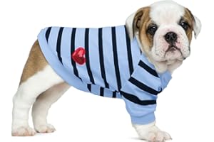 Preferhouse Pet Dog Striped T-Shirt Dogs Cats Cotton Vest Spring Summer Pet Apparel Tee Shirt Suitable for Small and Medium Large Pets French Bulldog Bichon