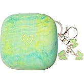 AIIEKZ Compatible with Powerbeats Pro, Soft Silicone Case with Gold Heart Pattern for Powerbeats Pro Case with Cute Butterfly Keychain for Girls Women (Camouflage Green)