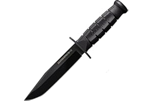 Cold Steel Leatherneck SF 6-3/4" German D2 Steel w/Black Powdercoat Clip Point Fixed Blade Outdoor Camping Hunting Utility Knife | 5" Kray-Ex Handle, Weather-Resistant Secure-Ex Sheath
