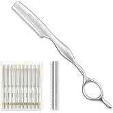 FEISIER Stainless Steel Hair Thinning Styling Razors for Cutting Hair, Texturizing Cutting Razor for Salon and Home,10 PCS Sharp Blades Included