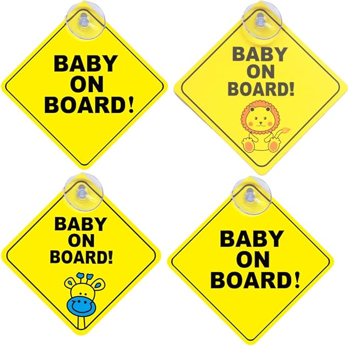 Sticker 4 Pcs Kids On Board Signs Bebe A Board Signs Yellow Safety