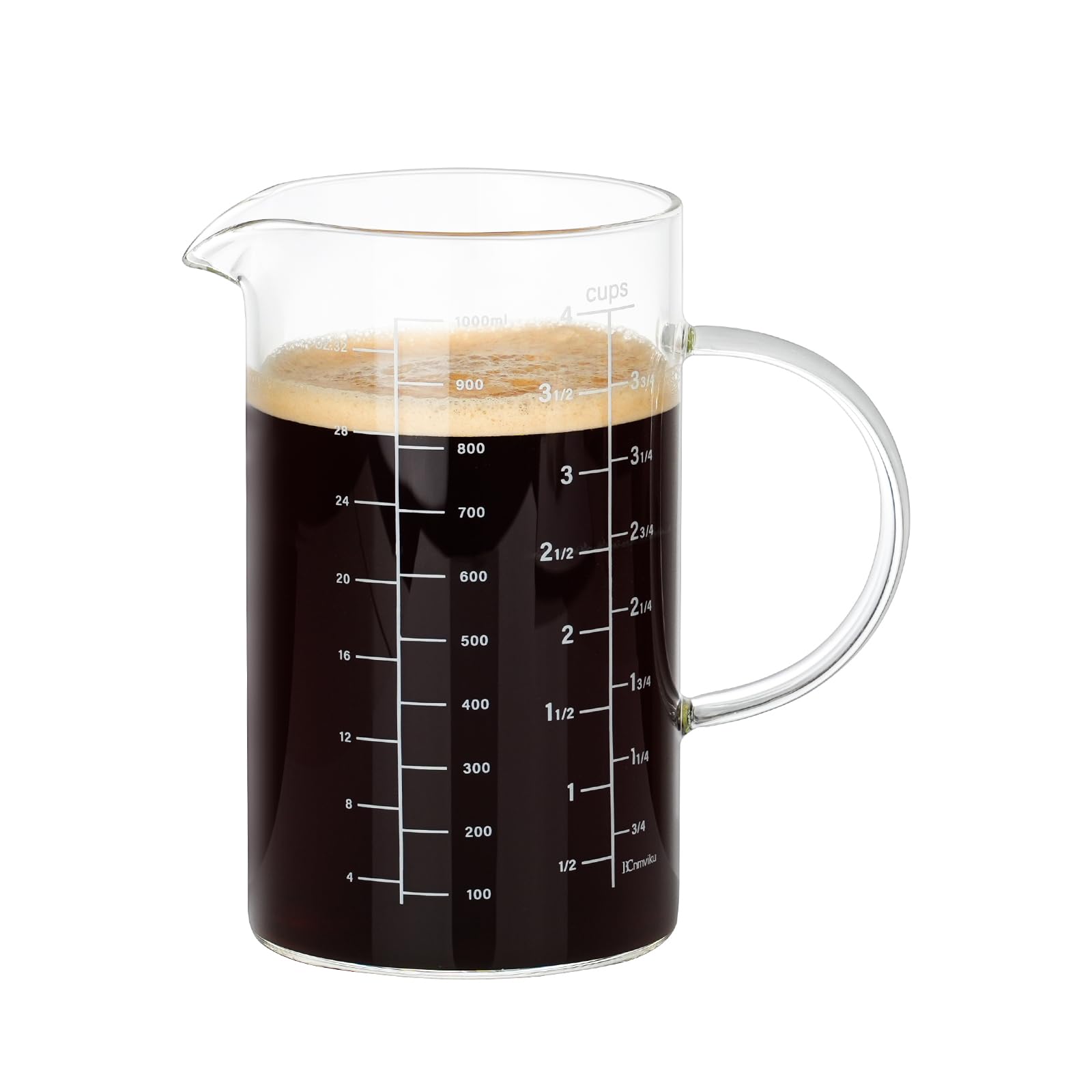 BCnmviku Glass Measuring Jug,Measuring Jug 1l with Handle,Measuring Cups for Baking,Cooking