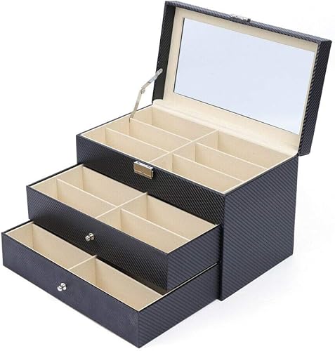RANZIX Caja de 3 capas para guardar gafas de sol, estuche ...
