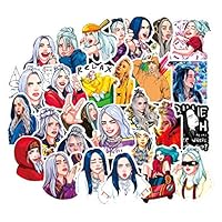COOLCOOLDE Singer Billie Eilish Stickers 50PCS for Laptop and Water Bottles,Waterproof Durable Trendy Vinyl Laptop Decal Stickers Pack for Teens, Water Bottles, Computer, Travel Case (Billie Eilish)