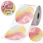 Phomemo 2" Color Circle Thermal Label, Self-Adhesive Round Sticker Paper, Direct Thermal Printer Label for Logo Design, Name/Price Tag, Stickers Labels for Small Business Supplies, 750 Labels/Roll
