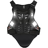RIDBIKER Chest Protector Motorcycle, Dirt Bike Gear Body Armor Vest Spine Back Protector for Motocross Off-Road (Reflective at Night) (Black, S)