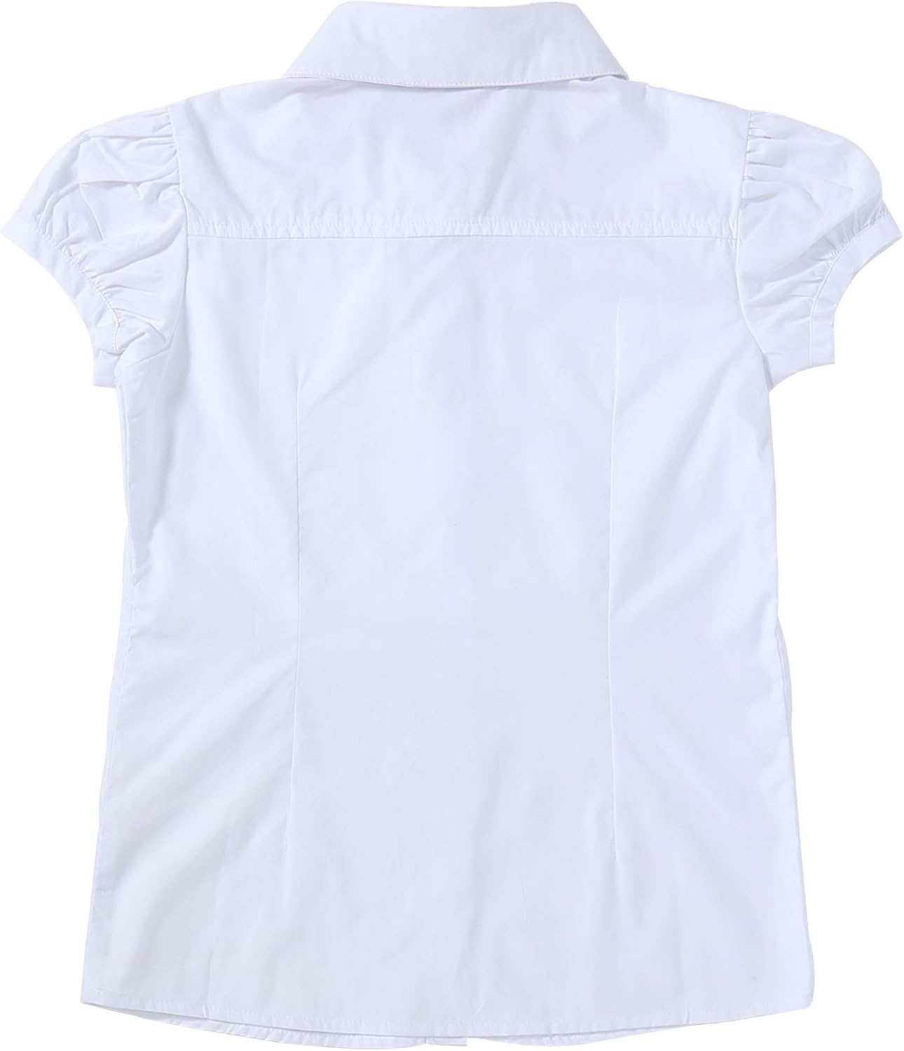 Bienzoe Girl's School Uniform Short Sleeve White Blouse: Clothing