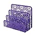 Crystallove Set of 5 Purple Metal Mesh Desktop Supplies Organizer