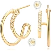 LOYATA Earring Stud Sets for Women 14K Gold Plated 925 Sterling Sliver Post Small Stud Earrings for Women Hypoallergenic Gold Trendy Jewelry for Women