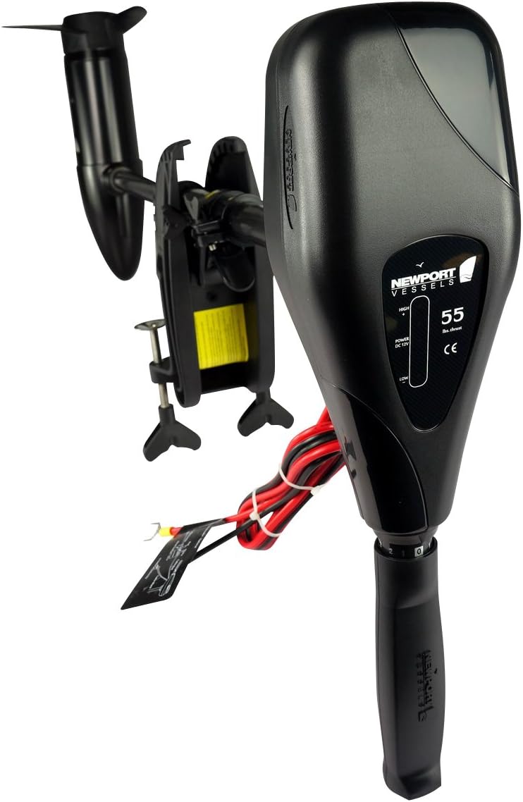 Newport Vessels NV-Series 55lb Thrust Saltwater Transom Mounted Trolling Electric Trolling Motor w/ LED Battery Indicator & 30" Shaft: Sports & Outdoors