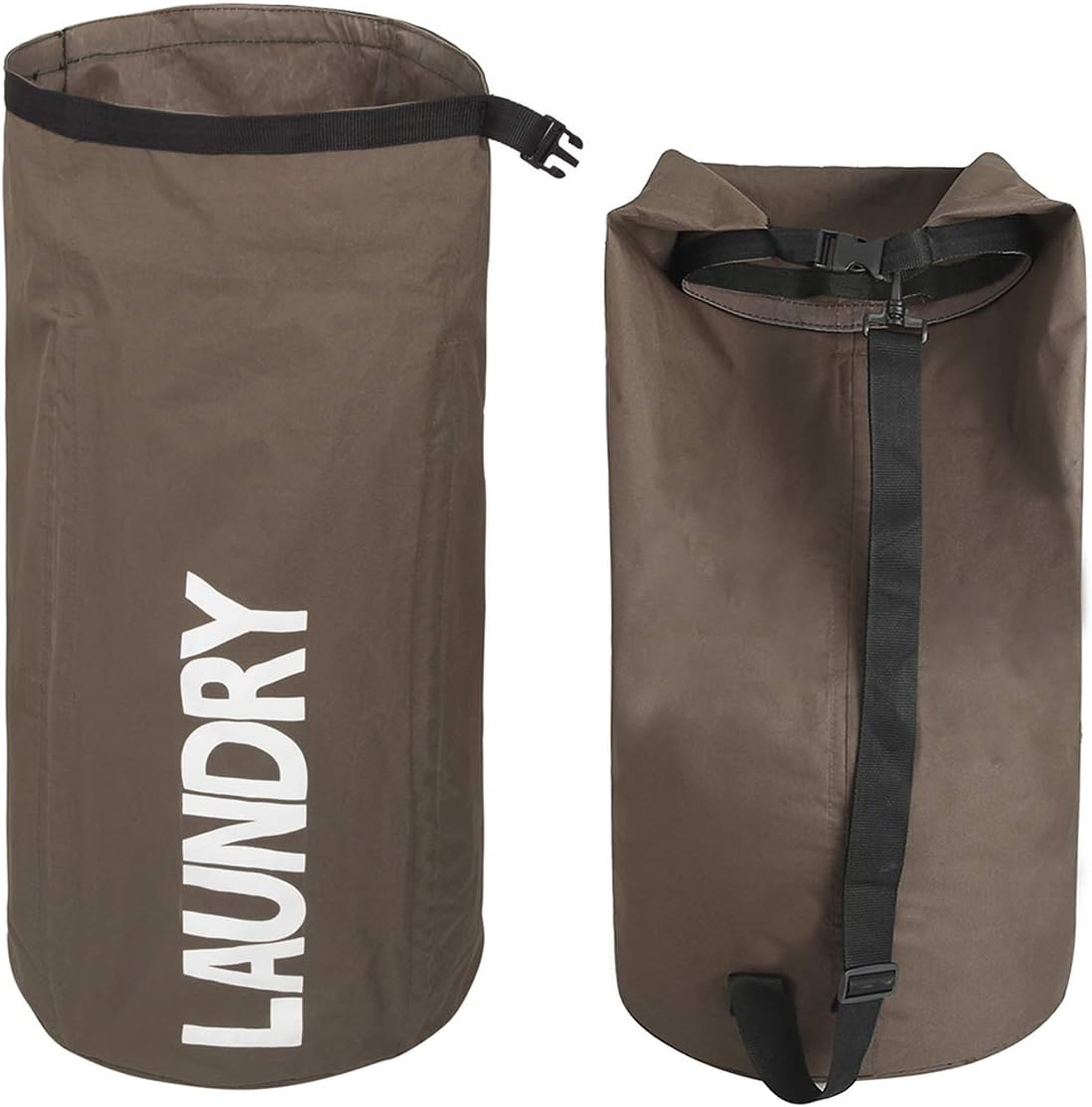 ZERO JET LAG Large Collapsible Laundry Hamper Tall Laundry Basket 6 Color 106L Round Dirty Clothes Hamper Foldable Waterproof Bag Standing Laundry Bin Heavy Duty Laundry Liners (Brown)