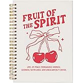 MOFUYU Gift for Woman Fruit of the Spirit Coquette Notebook,Pink Office Supplies,Cherry Bow Notepad A5, Preppy Aesthetic Christian-Inspired Notepad for Girls, Cute Spiral Stationery Gift 5.5x8.3