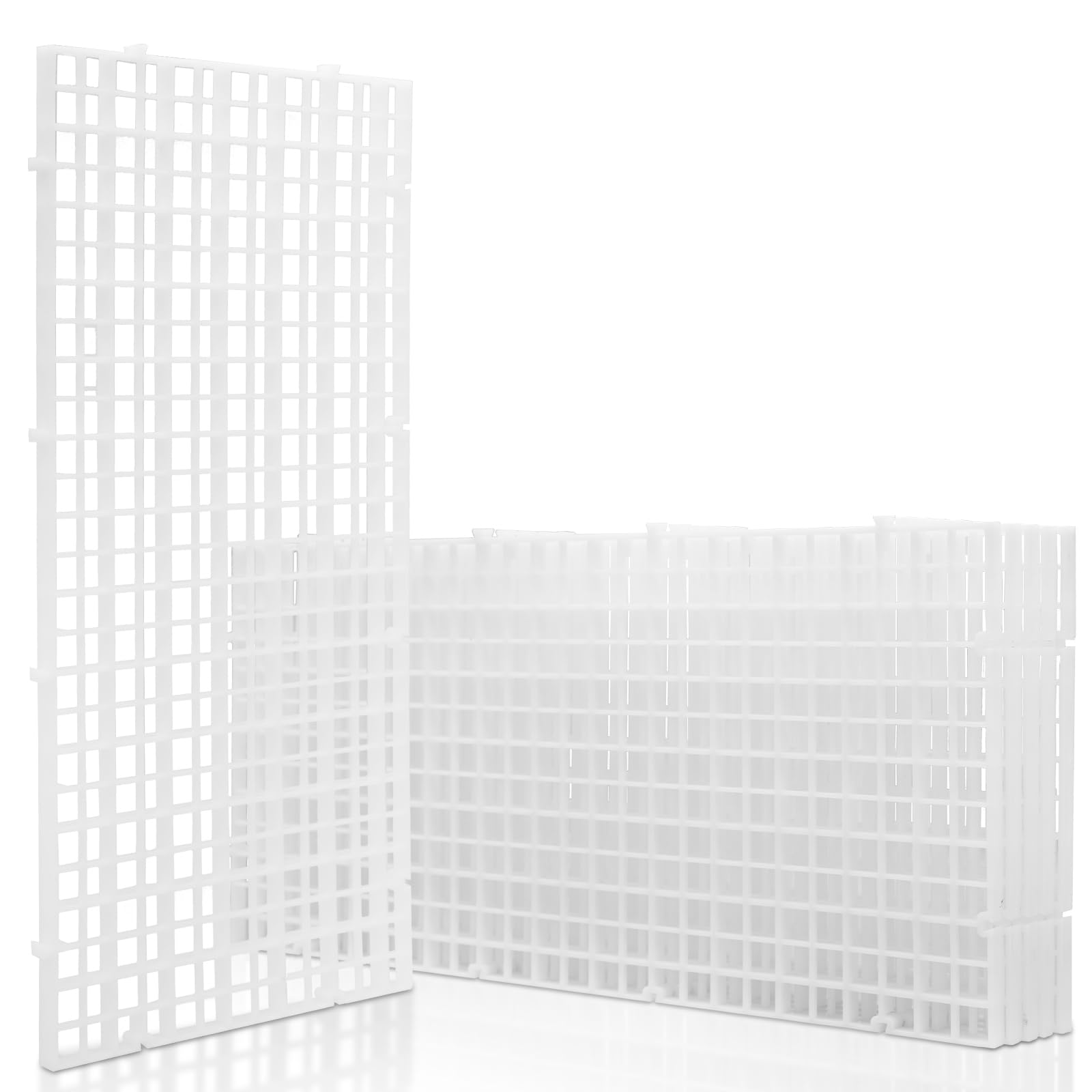LINLAN 6 Pieces 5.9x11.8in (15X30cm) Aquarium Grid Plastic, Fish Tank Divider, Egg Crate for DIY Filtration and Bottom Protection in Aquascaping (White-No Accessories)