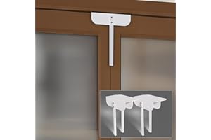 GZQIUYI 2 Metal Bifold Door Locks Adjustable Double Door Lock Kit (Fits 0.6" - 2" Folding Door) Heavy-Duty Child & Pet Proof Safety Lock for Closet,Cabinet,Pantry, Rust-Resistant No Drill Installation, White