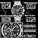 OLMECA Men's Watches Luxury Sports Casual Quartz Wristwatches Waterproof Chronograph Calendar Date Stainless Steel Band Black Color 666 (Silver Black)