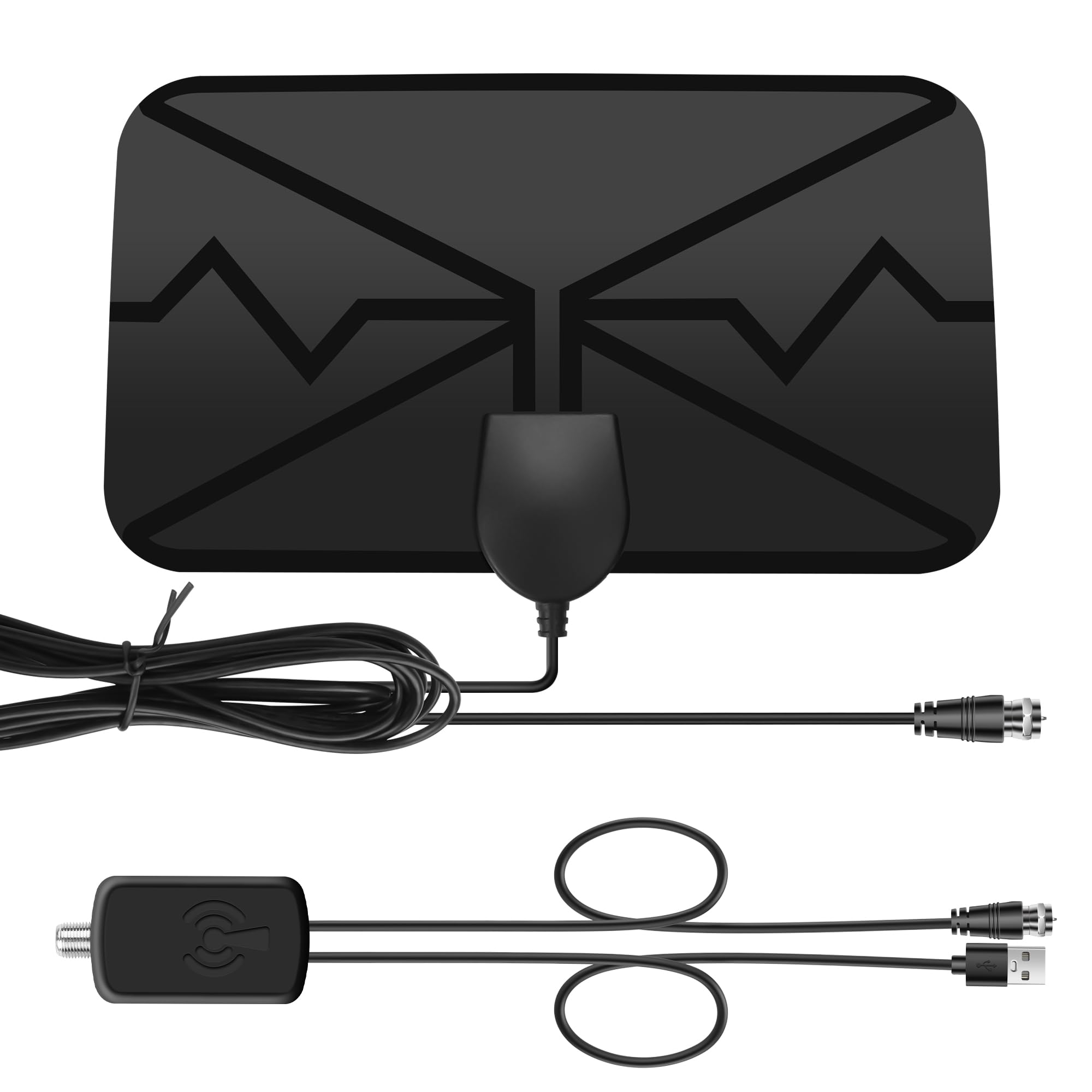 YAODHAOD HDTV Antenna 3 Metres, Indoor Antenna for Freeview TV, Digital TV Antenna with Signal Amplifier, Antenna Signal Booster for All Conventional and HD TVs, Supports 4K 1080P HD VHF UHF