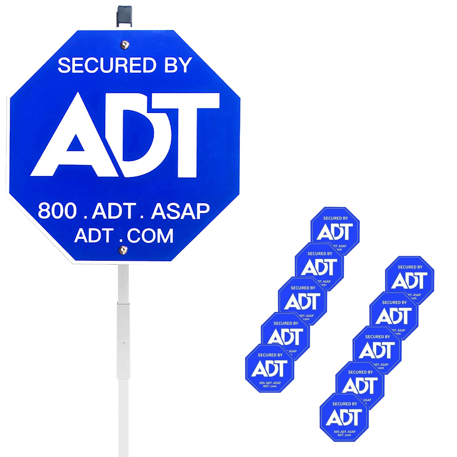 Photo 1 of 28" ADT Security Signs for Yard with Stake & 10 Pcs ADT Window Stickers, 100% Aluminum Heavy Duty Weatherproof Home Security Sign Weather Resistance, 1 PACK