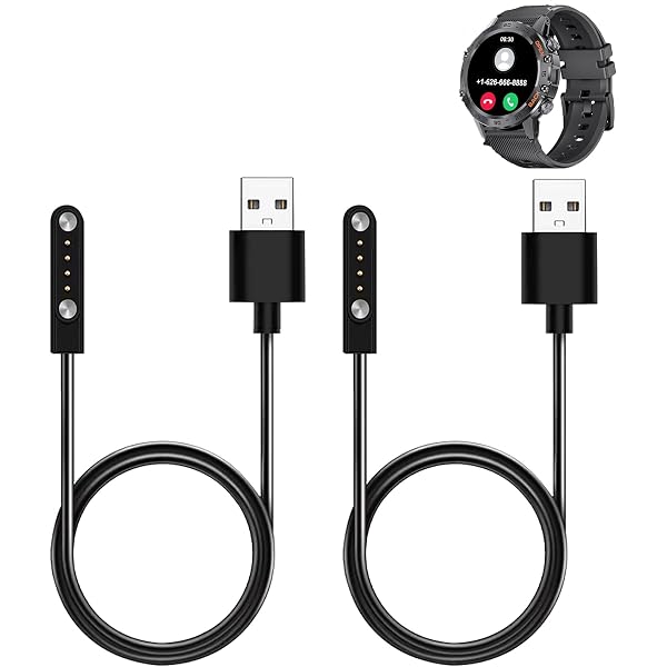 Lot De 2 Câbles Charge Magnétique Pour Montre LIGE EF13 - USB, 1,85 M, Connexion Stable