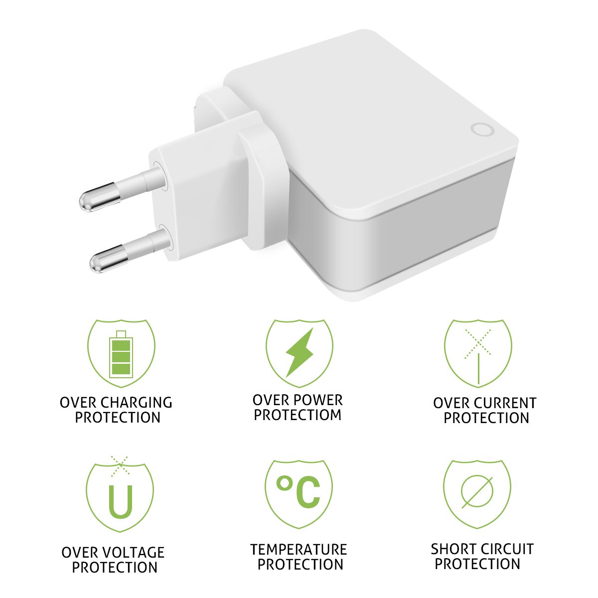 SAWAKE Chargeur Secteur USB 3 Ports Prise de Chargeur Universel 5V/ 3.4A Mural pour iPhone X/8/8 Plus, iPod, iPad Air/Pro, Samsung, HTC, LG, Huawei, Nexus, Honor, Sony et Les Autres Smartphones
