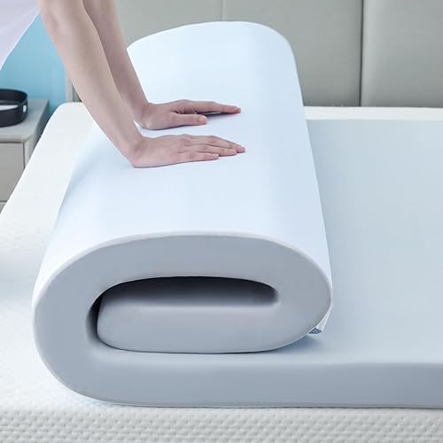 3 Inch Gel Memory Foam Cooling Mattress Topper King Size with Cool-Touch Silky Cover for Cool Sleep & Pressure Relief, Non-Slip Adjustable Straps & Removable Cover, CertiPUR-US & Oeko-Tex Certified