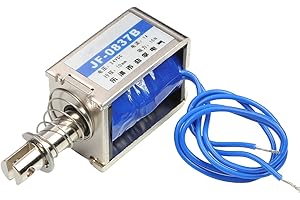 Fielect DC 24V 15N 10mm Push Pull Type Solenoid Electromagnet Open Frame Type Solenoid Electromagnet, Linear Motion