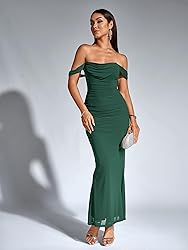 KUTUMAI Off The Shoulder Maxi Long Dress Corset
