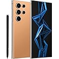 SANSHREUNI C24 Ultra Phone, 6.8" Full Netcom Unlocked Android Phones, 8GB+256GB Unlocked Cell Phone, Octa-Core CPU, Bulid in Pen, 48MP Camera, 6800mAHh Battery, Face ID, Dual SIM Smartphone- Orange