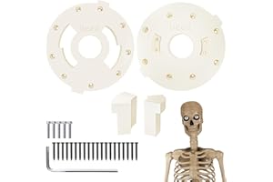 CTUOPTUO 12 Ft White Giant-Sized Skeleton Head Bracket Kit Replacement Part, Include Neck Male & Female Sides, W/20 Pcs Black Screws & 5 Pcs White Screws & 1 Pc Hex Wrench, Fit for Home Depot Skeleton/Skelly