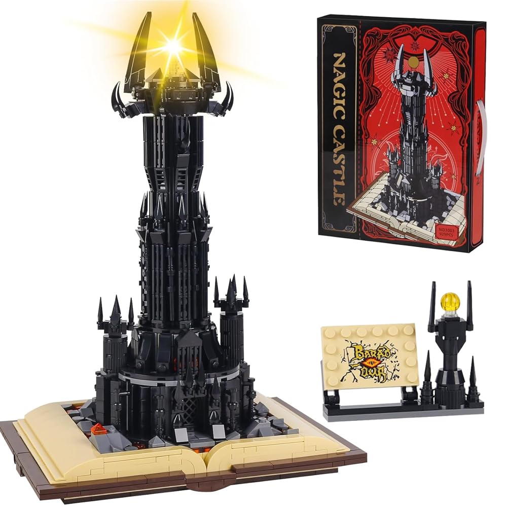 Ideas Lord Architecture Building Set, 969PCS MOC Magic Gastle Model Set with LED, Movie The King of The Magic Rings Dark Tower Building Blocks Decoration Gift for Adults, Compatible with Lgo Ideas