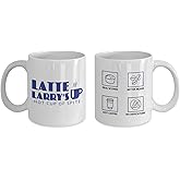 Latte Larry's Coffee Shop Coffee Mug - Funny Cute Graphic Ceramic Coffee Mugs Tea Cup Fun Novelty Gift 11oz"