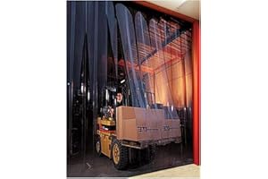 Strivide - Strip Door Curtain Kit - 36 in. (3 ft) Width X 84 in. (7 ft) Height - Ribbed Anti Scratch Standard 8 in. Wide x .131 PVC Thick Strips with 50% Overlap