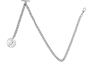 YECSOSS Men's Pocket Watch Chain, Albert Chains with a Round Pendant Engraved with “with All You”. Perfect Valentine's Day Gift.