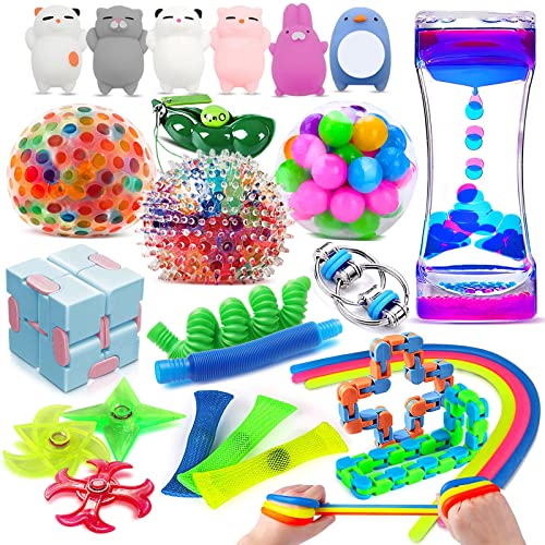 Dciko Fidget Toys Pack, 26 Pcs Stress Relief Sensory Toys for Boys Girls  Kids Adults ADHD ADD Anxiety Autism,