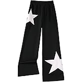 COZYEASE Girls' Print High Waisted Straight Leg Sweatpants Casual Athletic Loose Long Pants