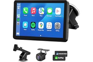 AONEREX Wireless CarPlay Android Auto Car Screen, 720P Backup Camera 7″ Touch Screen Car Music Video Player Portable GPS Naivgation Bluetooth Mirror Link, Siri, AirPlay, Voice Assistant