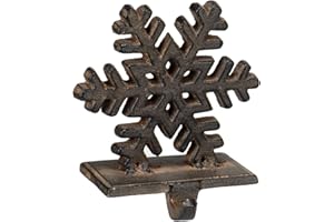 Red Co. 5" Decorative Cast Iron Stocking Holder with Hook in Old Bronze Finish – Snowflake