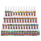 Solong Tattoo Ink Set 54 Complete Colors Pigment Kit 1/6oz (5ml) Tattoo Supply for Tattoo Kit TI1001-5-54