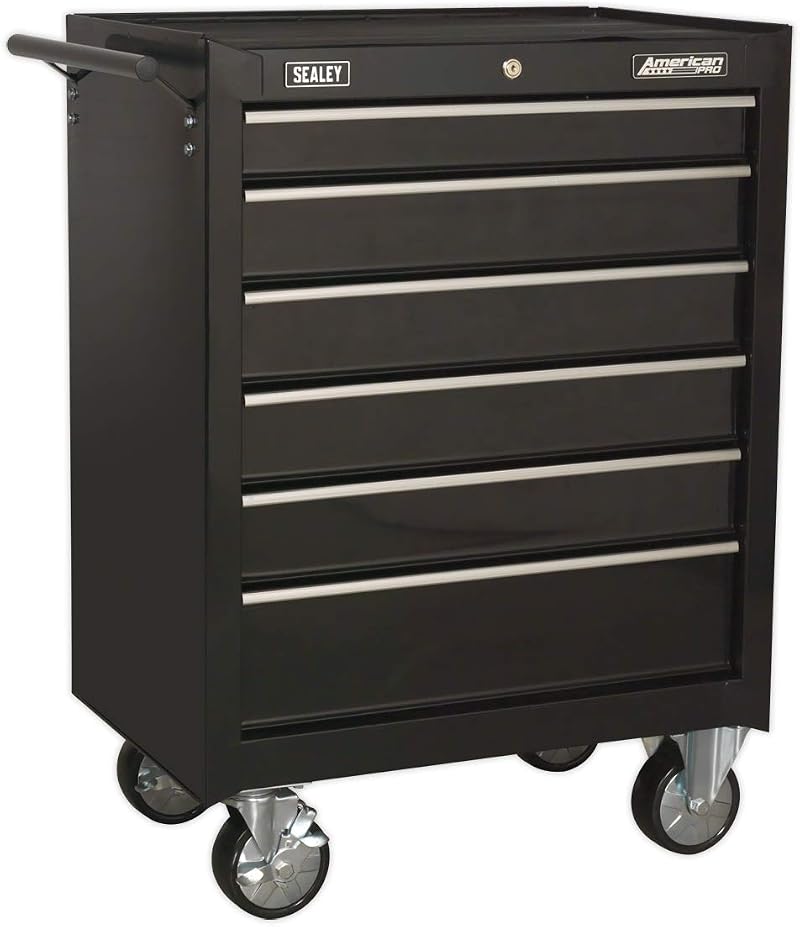 Sealey AP226B 6 Drawer Rollcab Black Ball Bearing Runners Workshop Tool Chest