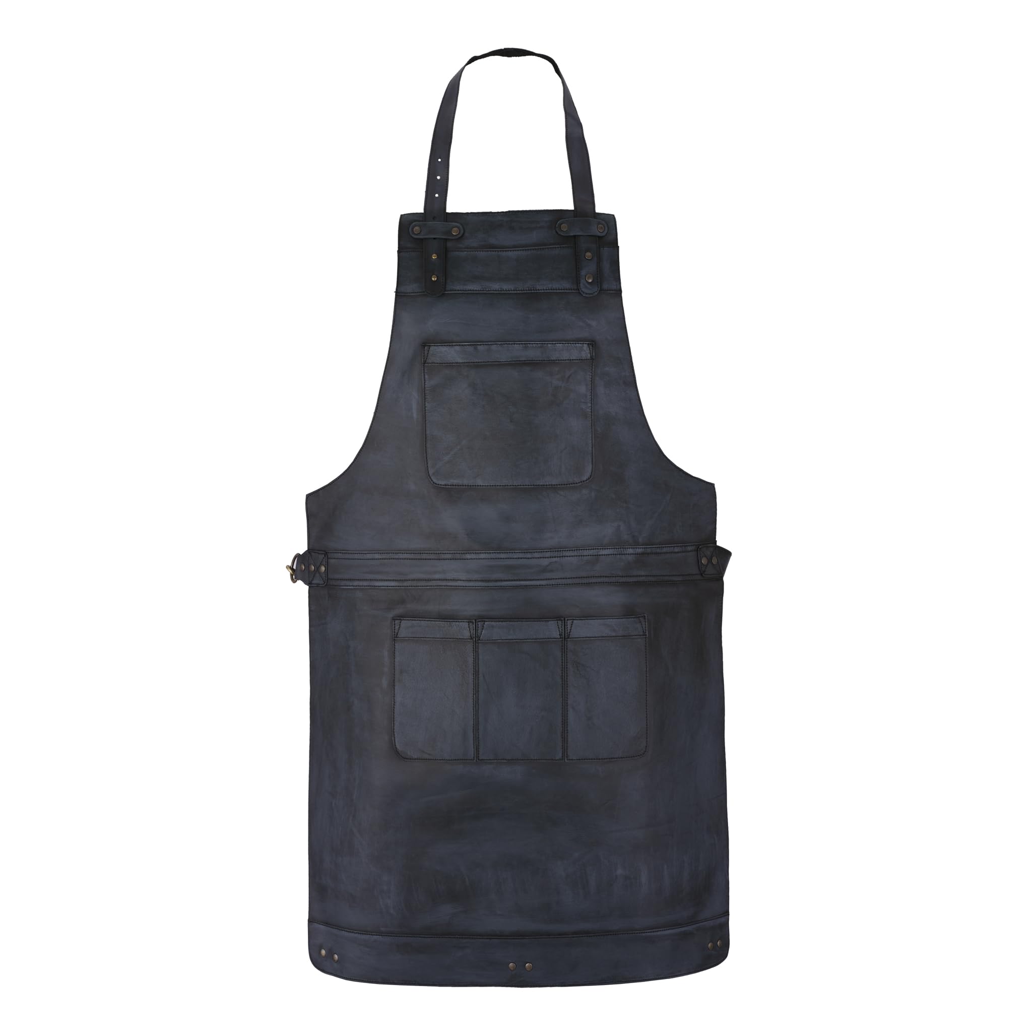 Full Grain Leather Apron Butcher, Cook, BBQ, Cooking, Wood work, Cheff, BBq Grill Gift Apron (Wax Black)