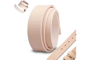JZBVAN Genuine Top Grain Leather Strips - 1”-1/2” Wide Flat Leather Straps | 50”-53 ”Long | 8-9 Oz. (3.3-3.5mm) Thick, Vegetable Tanned Full Grain Leather Straps for Crafts, Tooling, Belt (1" x 50")