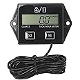 CYDZSW Tachometer for Small Engine,RPM Gauge and Hour Meter,Digital Tachometer Gauge for ZTR Lawn Mower Tractor Generator Marine Outboard ATV Motor Snowmobile and Gas Powered Equipment