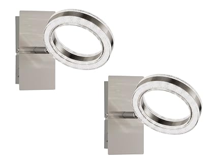 2er Set Ausgefallene Led Wandleuchte Wandspot Geza In Nickel