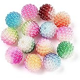 Ornazy 750 pcs Random 12mm Colorful Chunky Bubblegum Beads ABS Plastic Disco Ball Beads Round Bayberry Beads for DIY Jewelry Making